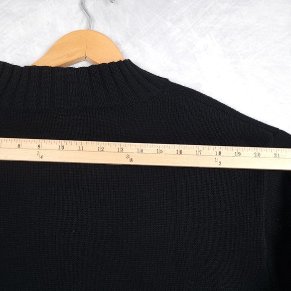 Vintage Y2K Paco Sweater Mens XL Black Blue Argyle Big Logo Mock Neck Pullover - Picture 11 of 16